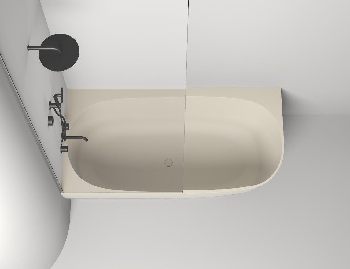 Ванна пристенная угловая матовая 170x85 SALINI Sofia Corner L окраска снаружи 102525MRH