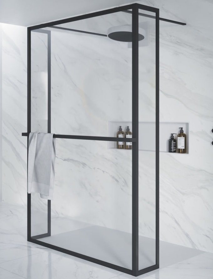 Душевая перегородка 140x30x200 RIHO SZ LUCID GD404 BLACK