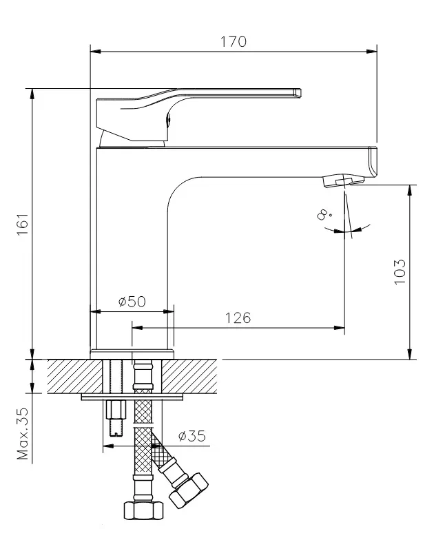 Смеситель для раковины Koller Pool STREAM ST0200