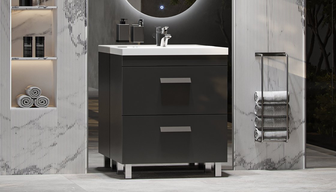 Тумба напольная VELVEX Orlando 70 серый