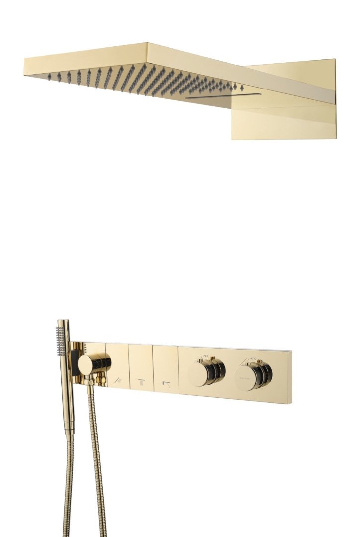 Встроенная душевая система 55х45х110 см Boheme ZODIAC 133-G золото