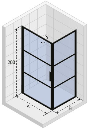 Душевое ограждение 100x90x200 RIHO SZ GRID GB201