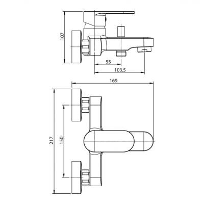 Смеситель для ванны и душа Koller Pool ROUND ARC RA0100