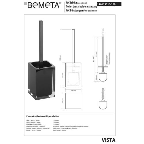 Ёршик напольный чёрный 10 см BEMETA VISTA