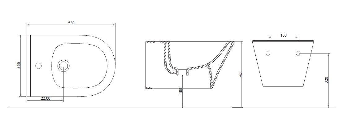 Биде подвесное Boheme Avva 974-W Белый глянец