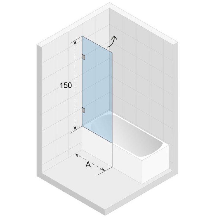 Шторка на ванну стеклянная RIHO VZ SCANDIC NXT X108 750x150 P Черный