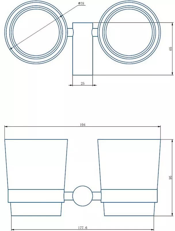 Держатель для стакана  двойной Haiba HB8408-7
