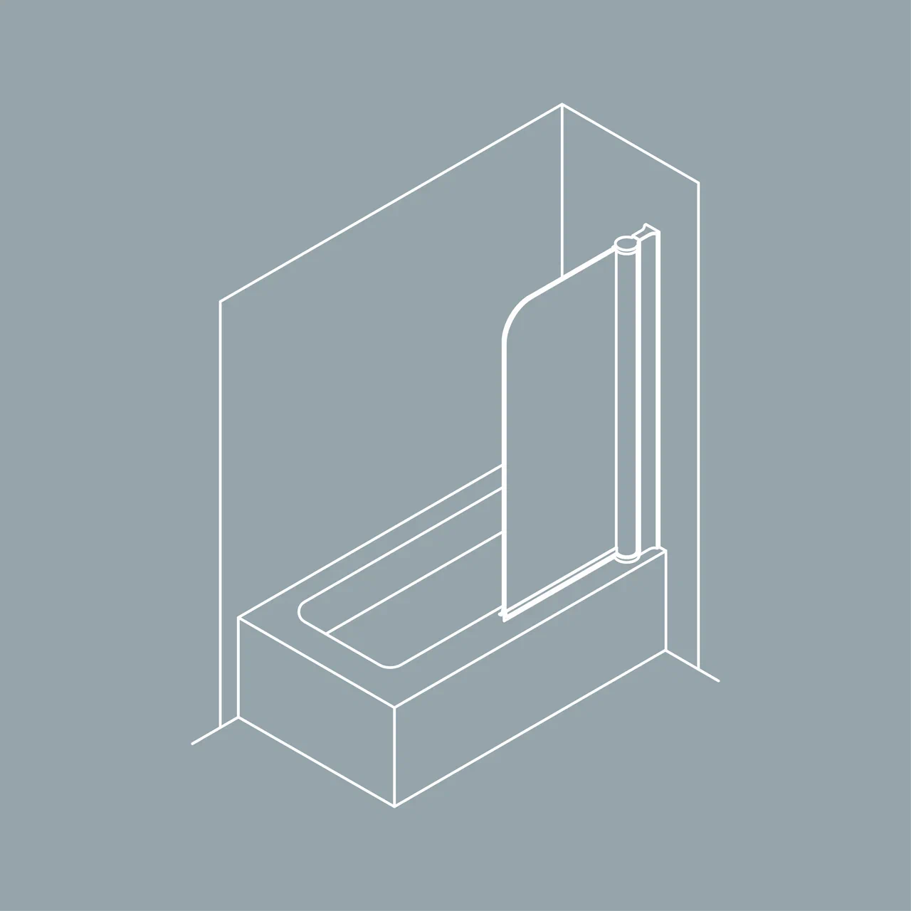 Шторка для ванны стеклянная 1-секционная 75x130 Koller Pool MP93