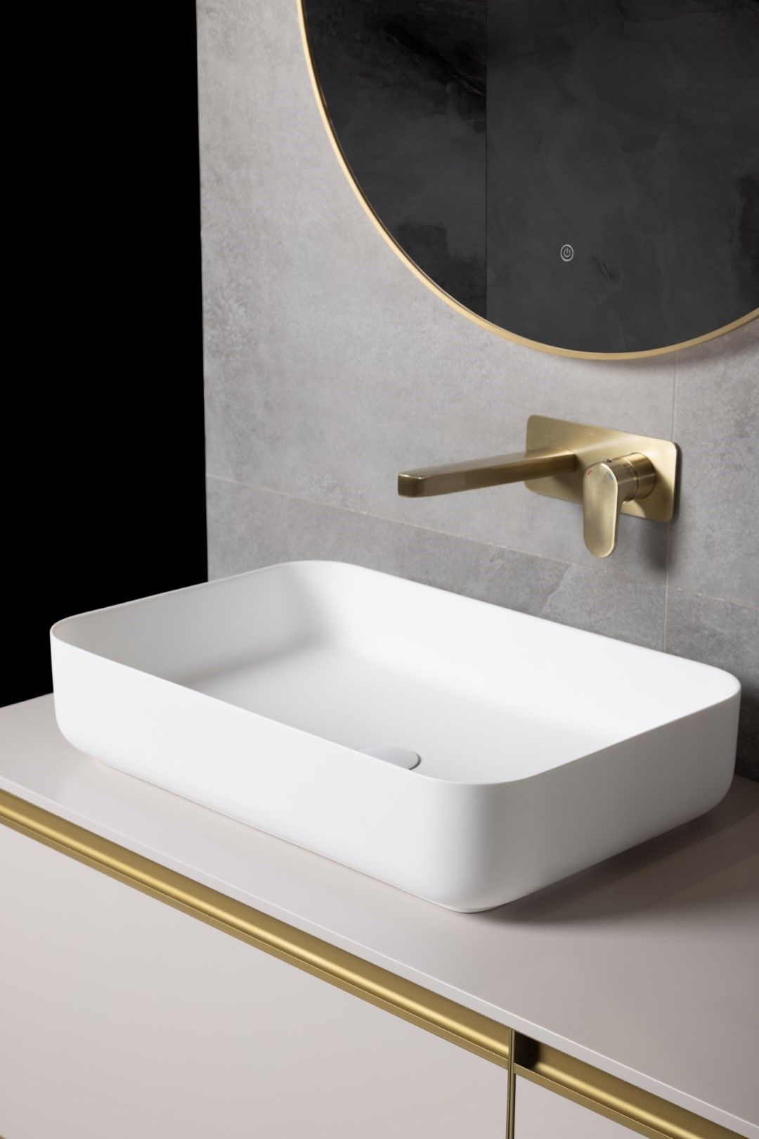 Раковина накладная Corian 40 см Boheme Corian 879-60-MW белый