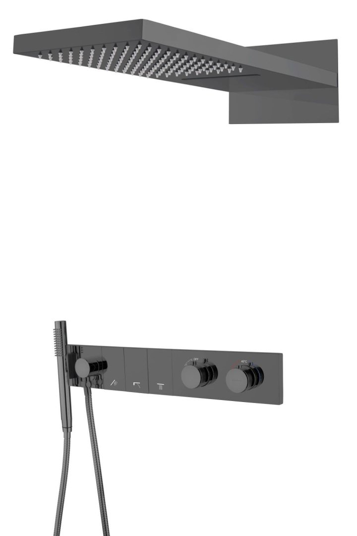 Встроенная душевая система 55х45х110 см Boheme ZODIAC 133-SGM антрацит