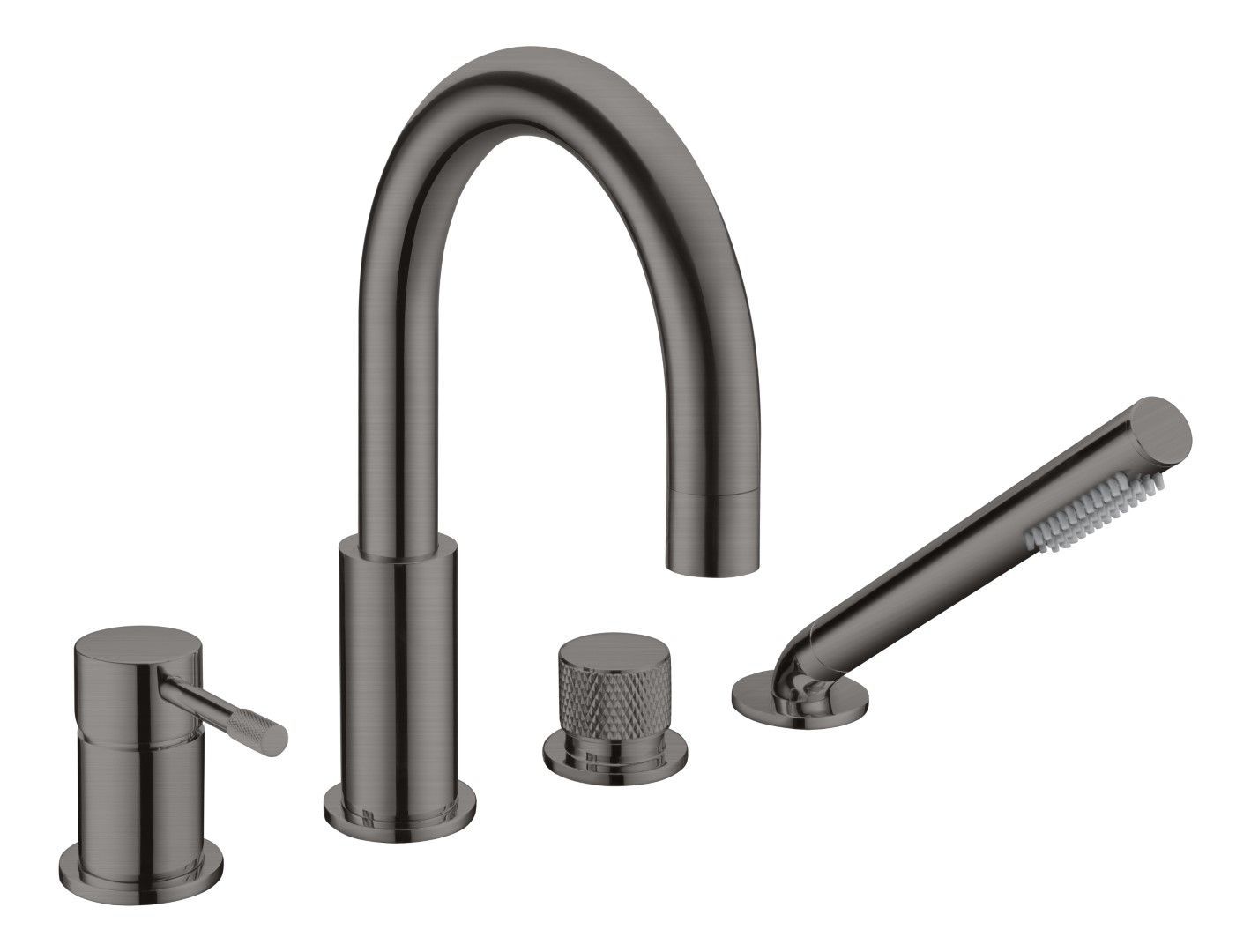 Смеситель врезной на борт ванны  Boheme UNO 460-GM Gun metal