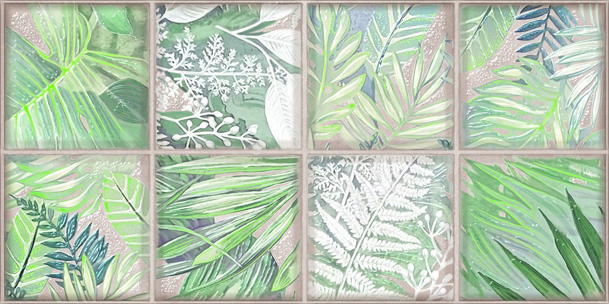 декор 31.5*63 maiolica collage crema Бежевый