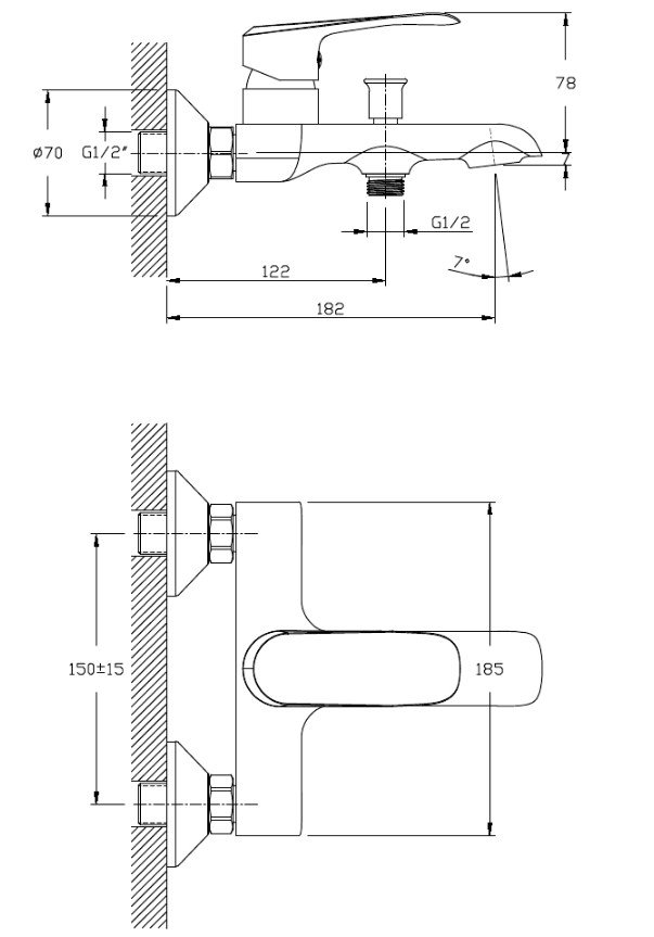 Смеситель для ванны Koller Pool AQUA AQ0100