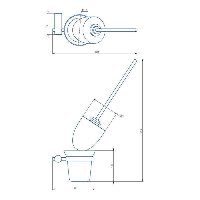 Ершик для туалета стеклянный Haiba HB8410-4