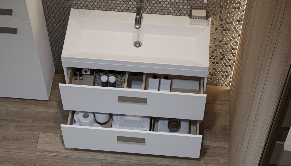 Тумба напольная VELVEX Orlando 100 белый матовый