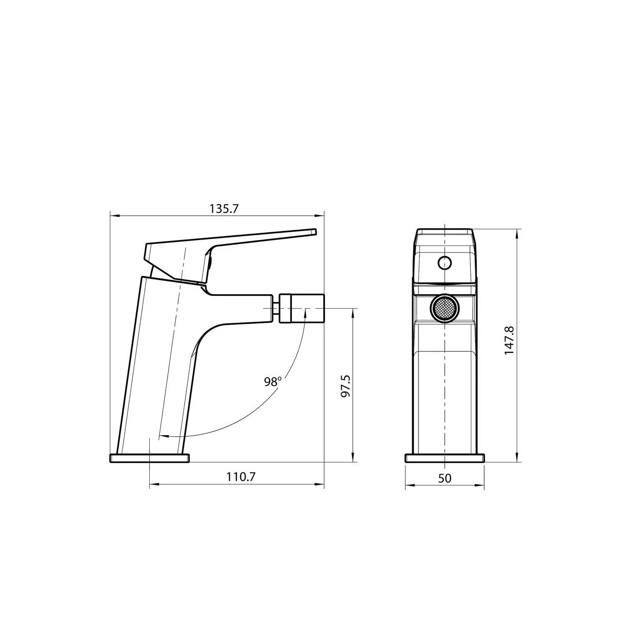 Смеситель для биде Koller Pool NEON CUBE NC0300