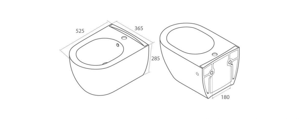 Подвесное биде глянцевое BOHEME Bianca 964-W