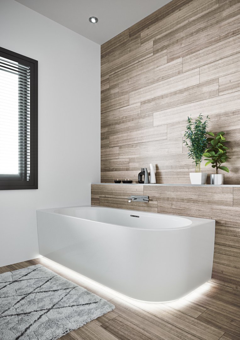 Ванна акриловая RIHO DESIRE CORNER RECHTSVELVET - WHITE MATT/ BLACK MATTRIHO FALL - CHROMSPARKLE SYSTEM/LED 180x84 BD05C20S1WI1170