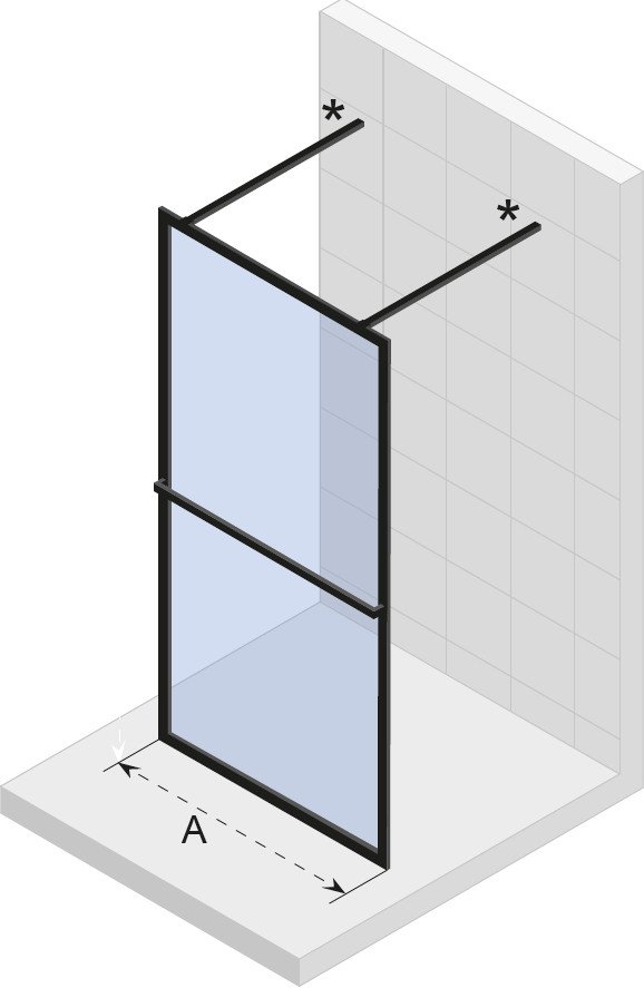Душевая перегородка 90x200 RIHO SZ LUCID GD401 BLACK