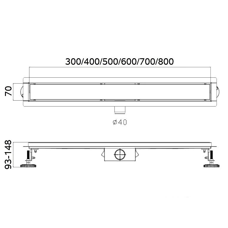 Трап душевой 70x7 Haiba HB94700 хром сатин