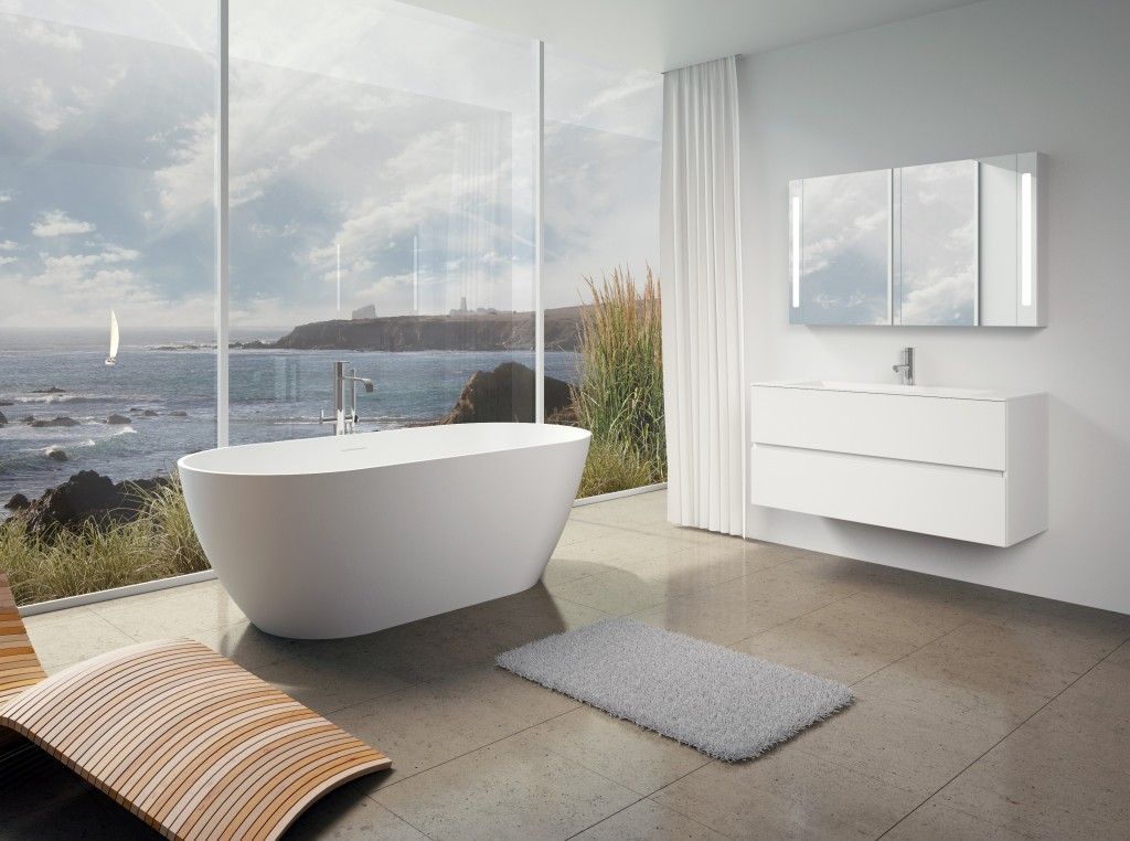 Овальная ванна из искусственного камня Riho Bilbao 150x75 белая BS1200500000000