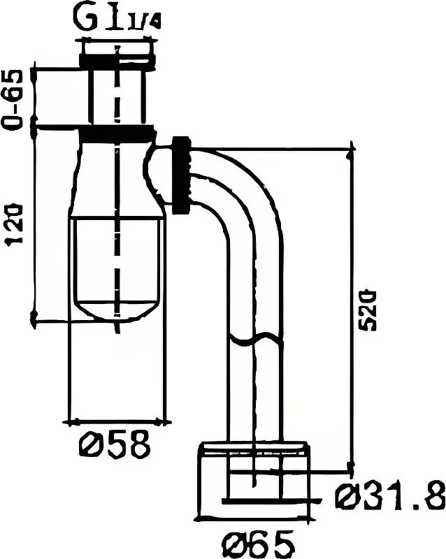 Сифон нижней части для входа стены Haiba HB81