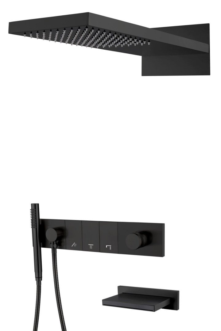 Встроенная душевая система 55х45х140 см Boheme ZODIAC 132-2-B черный