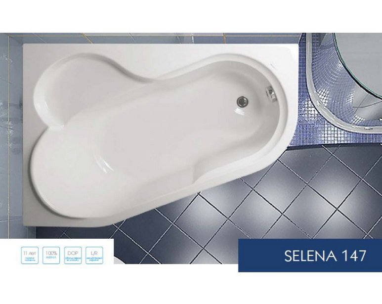 Акриловая ванна VAGNERPLAST SELENA 160x105 Left