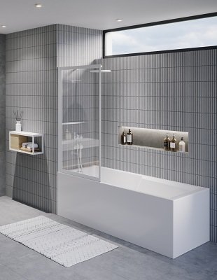 Шторка на ванну стеклянная 80x150 RIHO VZ LUCID GD501 BLACK