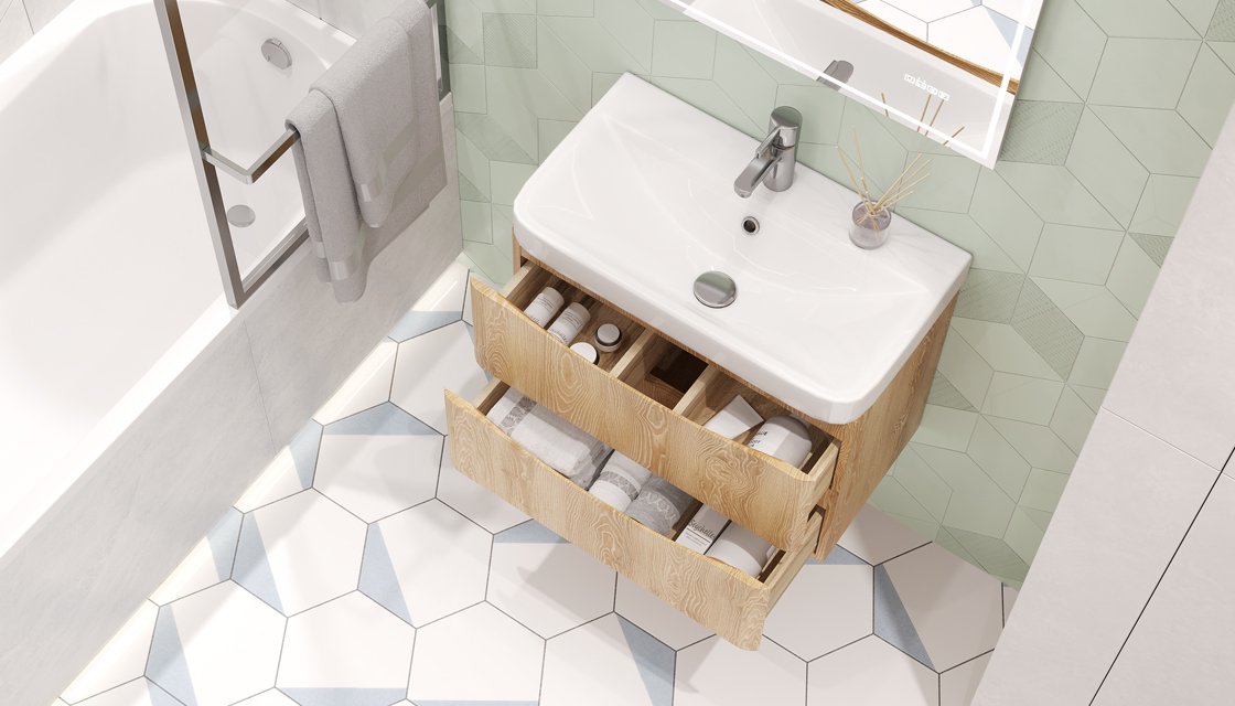 Тумба подвесная VELVEX Clay 70.2Y дуб верона