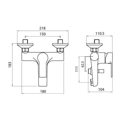 Смеситель для ванны и душа Koller Pool KVADRO ARC KA0100