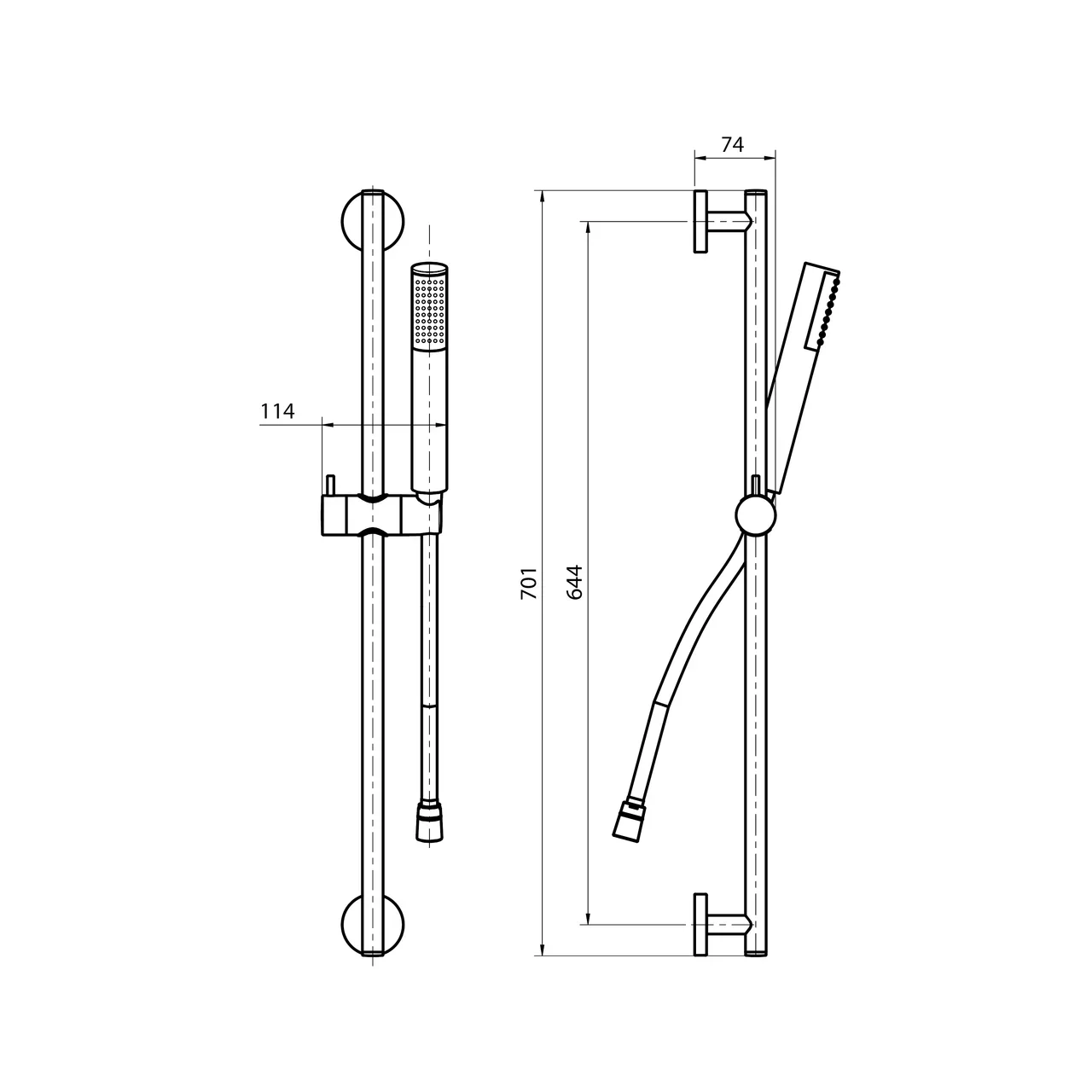Душевой гарнитур со штангой Koller Pool ROUND RNSR01