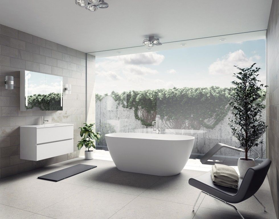 Овальная ванна из искусственного камня Riho Bilbao 150x75 белая BS1200500000000