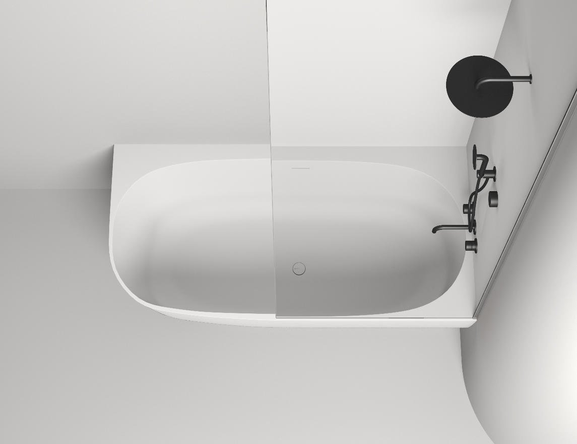 Ванна пристенная угловая матовая 170x85 SALINI Sofia Corner R 102524M