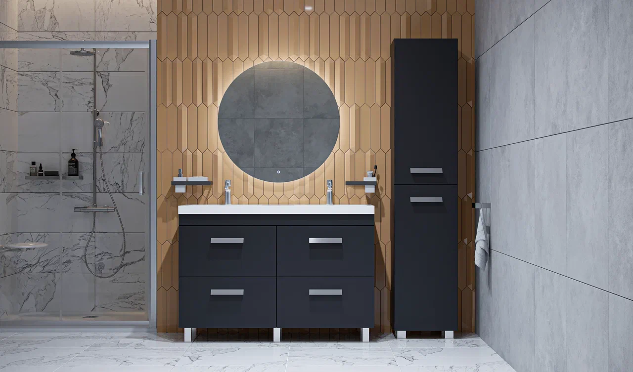 Пенал напольный VELVEX Orlando 190 серый