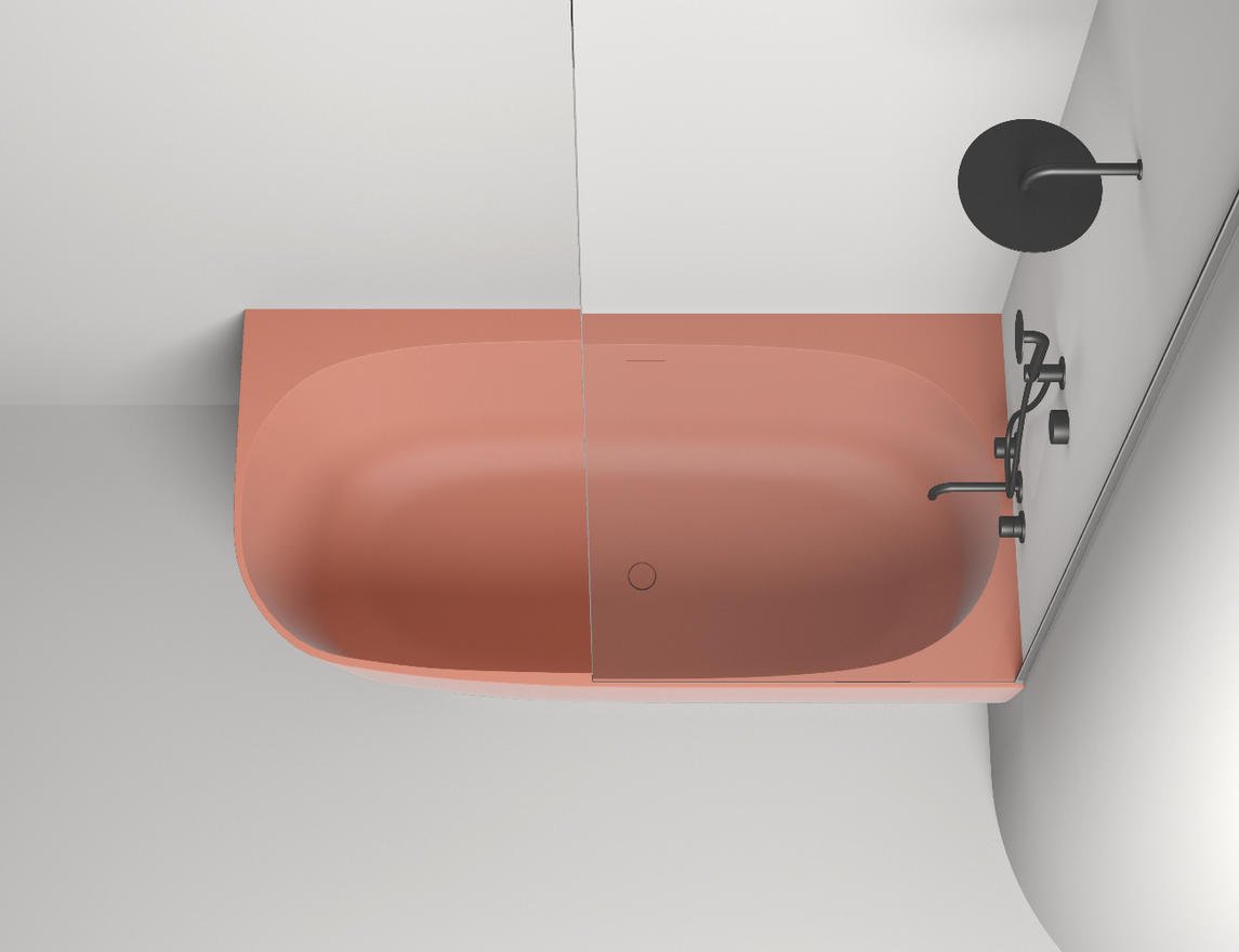 Ванна пристенная угловая глянцевая 170x85 SALINI Sofia Corner R окраска по RAL 102514GRF