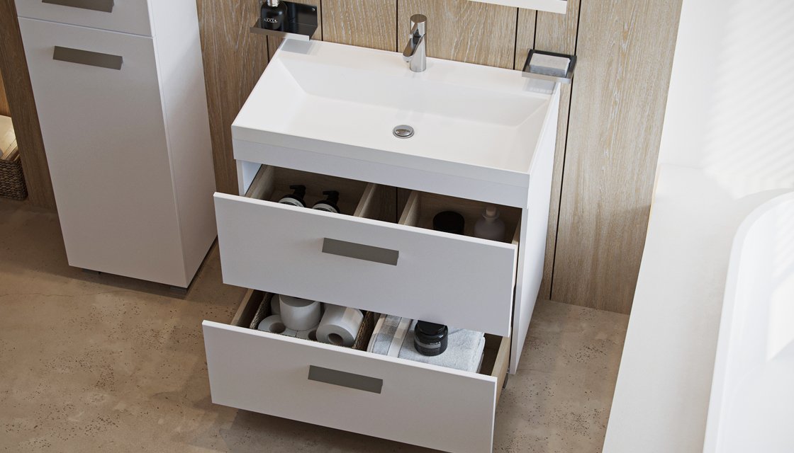 Тумба напольная VELVEX Orlando 80 белый матовый