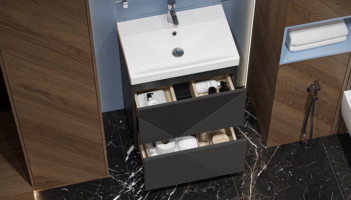 Тумба напольная VELVEX Edge 60.2Y графит