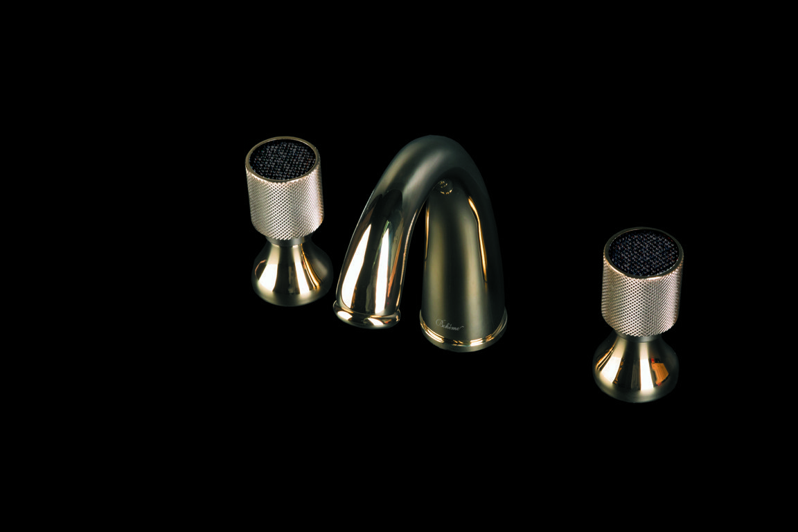 Cмеситель для умывальника на 3 отверстия BOHEME Royal Cristal 297-Royal/CRST-black