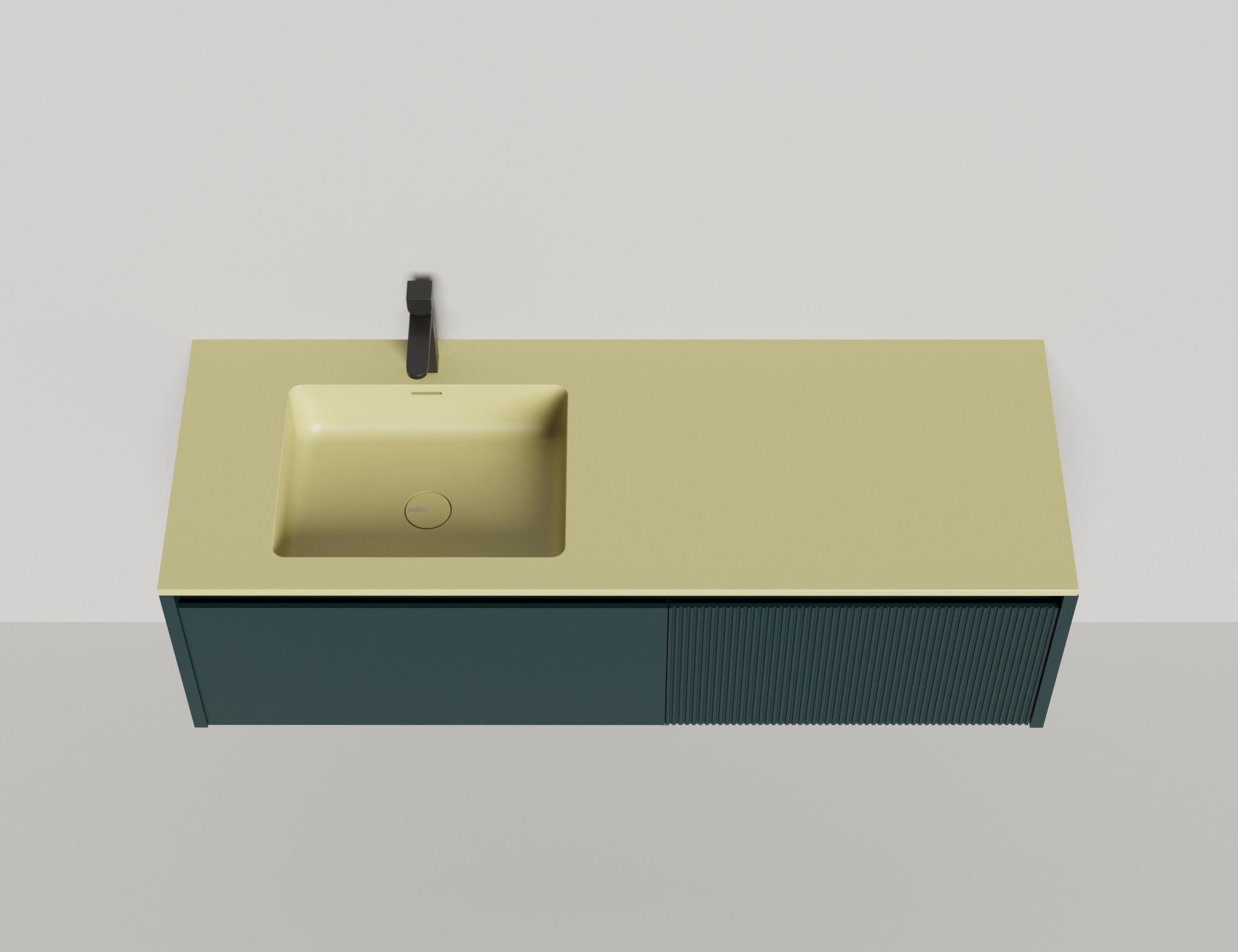 Подвесная тумба со столешницей Salini Domino 180x50 эмаль Onda Plus 27D118ON