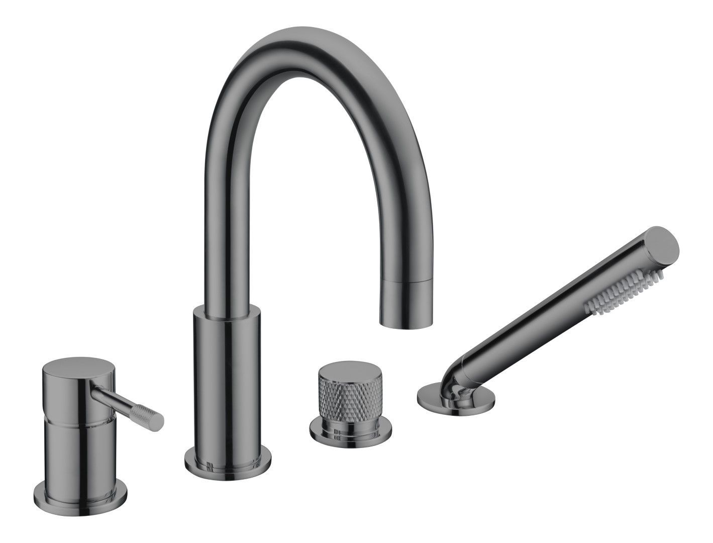 Смеситель врезной на борт ванны  Boheme UNO 460-SGM Gun metal