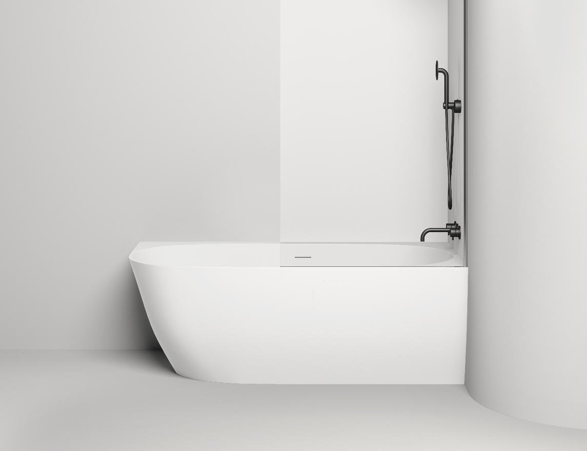 Ванна пристенная угловая матовая 170x85 SALINI Sofia Corner R 102524M