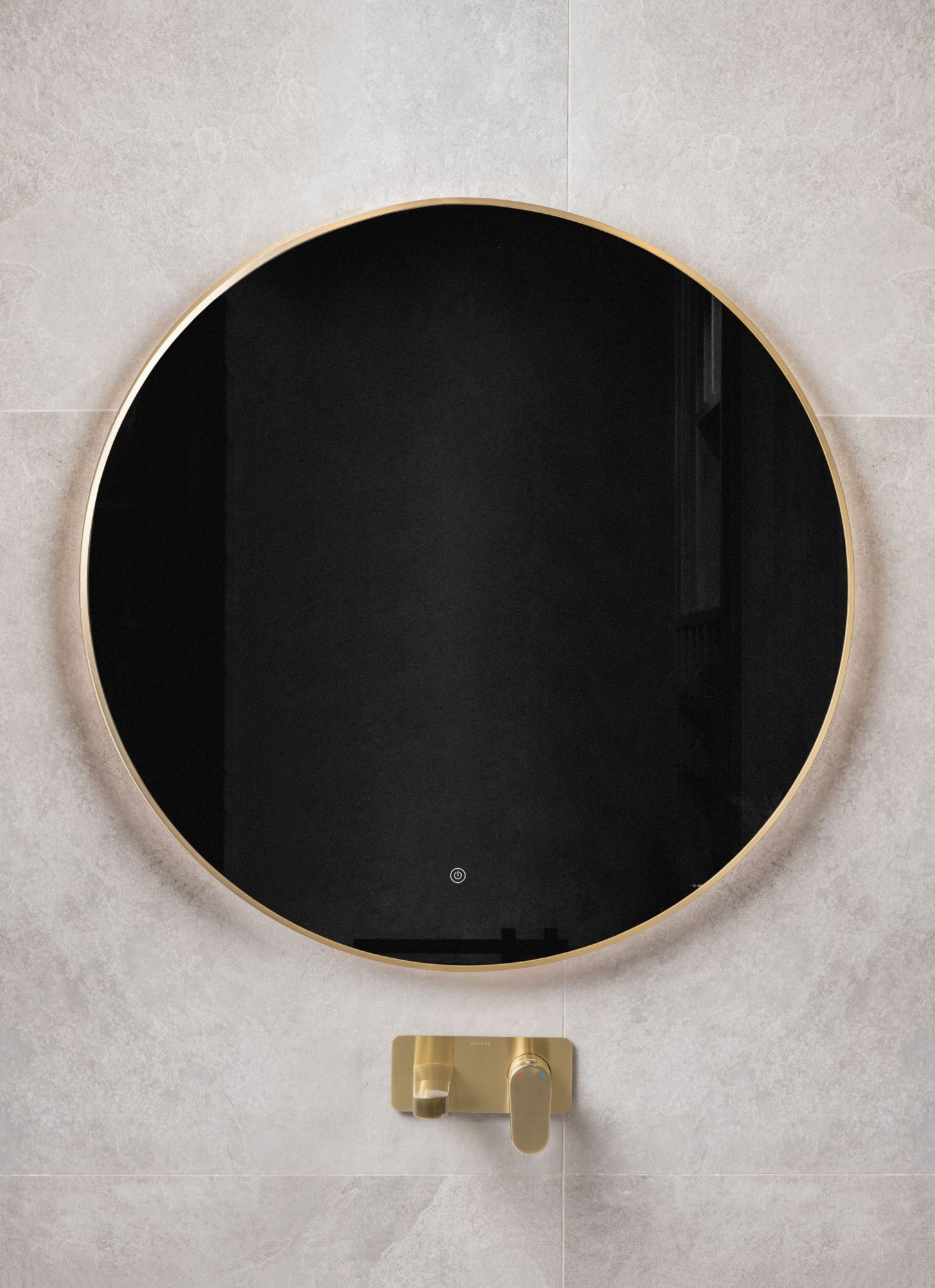 Зеркало круглое с LED подсветкой сенсор антипар 120х120 см Boheme 545-120-MG рама золото матовое