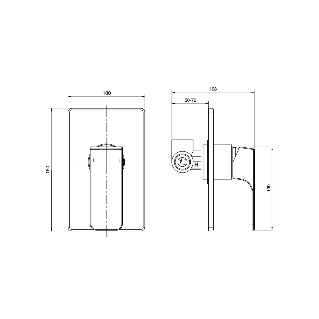 Смеситель для душа скрытого мантажа Koller Pool NEON CUBE NC10450