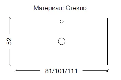 Столешница стекло 100 см прямая Armadi Art Lucido 853-100-B Lucido черная