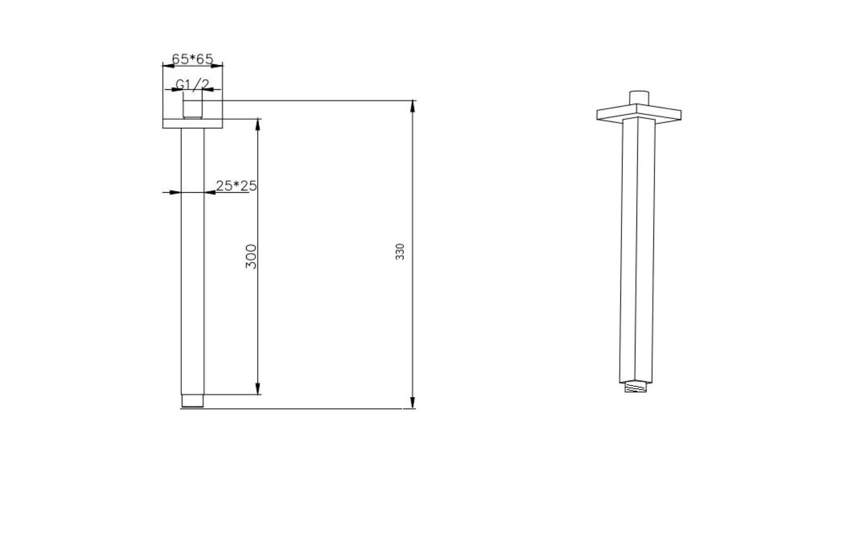 Держатель верхнего душа потолочный  Boheme QUBIC 629-QUBIC-MW белый матовый
