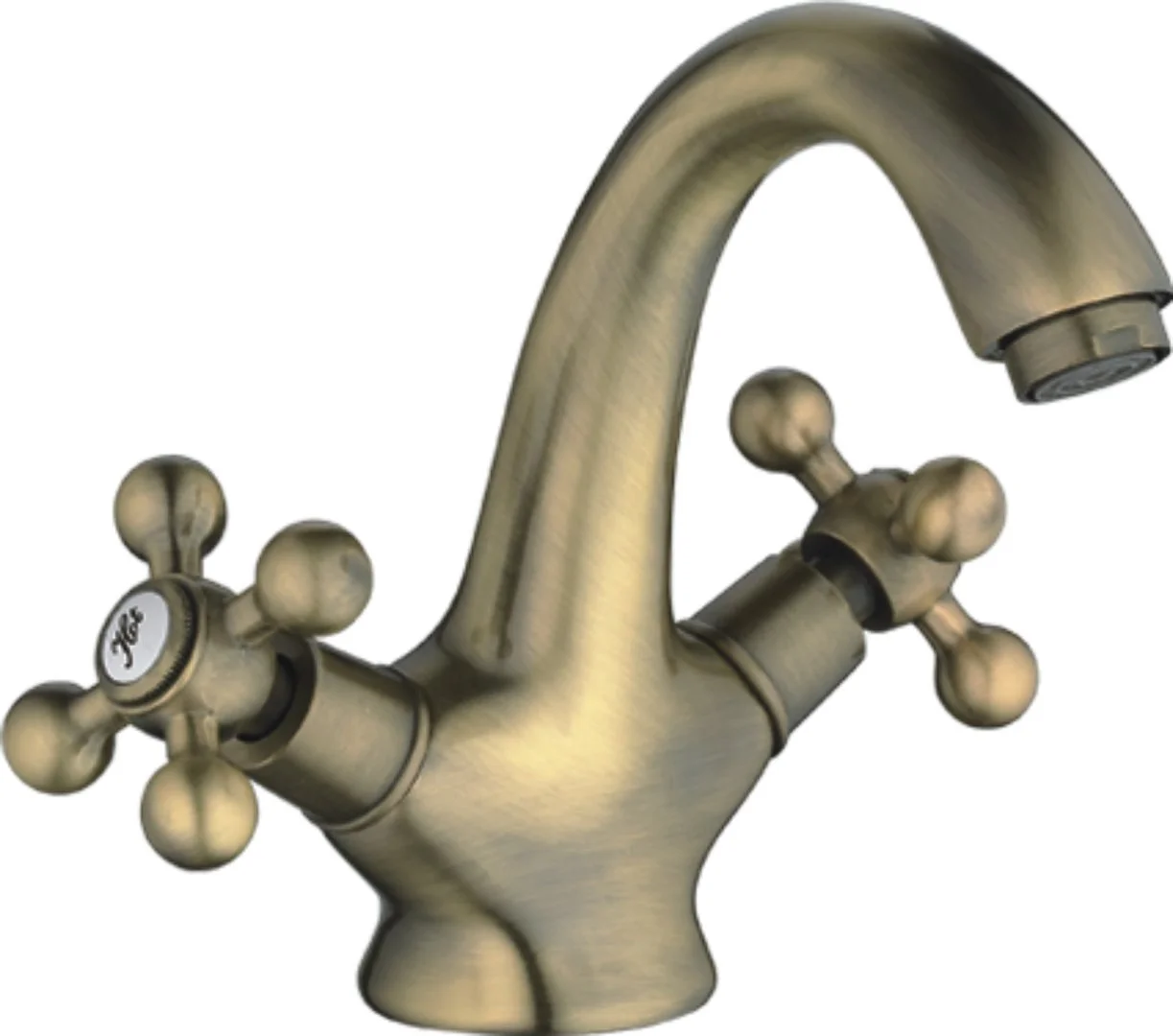 Смеситель двуручковый для раковины HAIBA HB1019-4 бронза