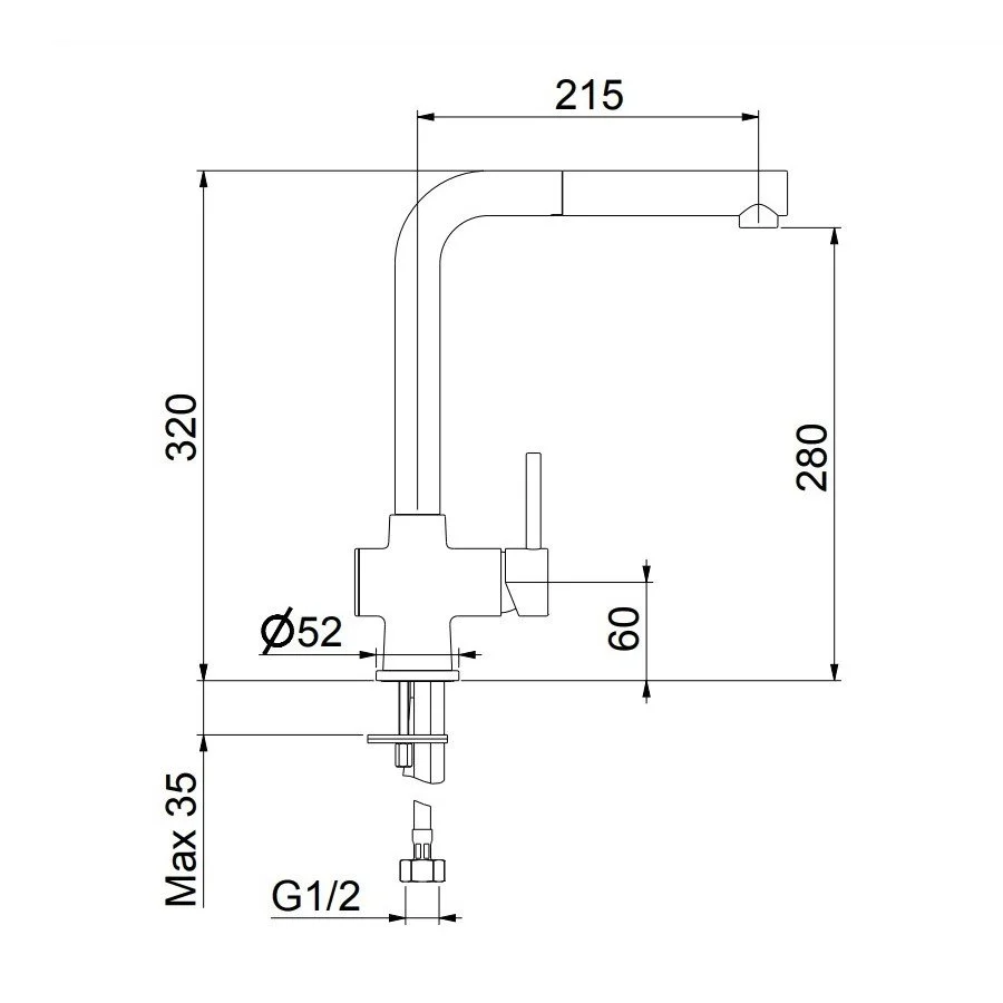 Смеситель для кухни Webert Lisbona LS940302560, Черный