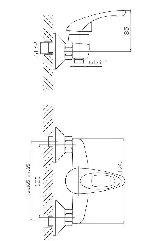 Смеситель однорычажный для душа HAIBA CRON CN2003