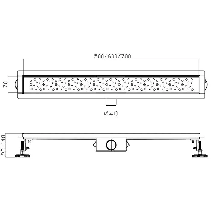 Трап душевой 60x7 Haiba HB92600 хром сатин